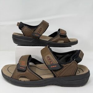 Orthofeet Cambria Sandals 562 Mens Size 12 EE Brown Leather Sport Walking Casual